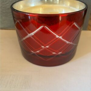 Pottery Barn NWT red glass candle
